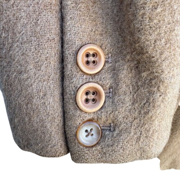 Oscar De La Renta Vintage Womens Camel Hair Notch Lapel Button Front Overcoat 8 - Picture 4 of 11